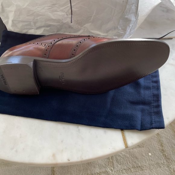 Brand new brown leather Prada shoes . - Picture 8 of 9